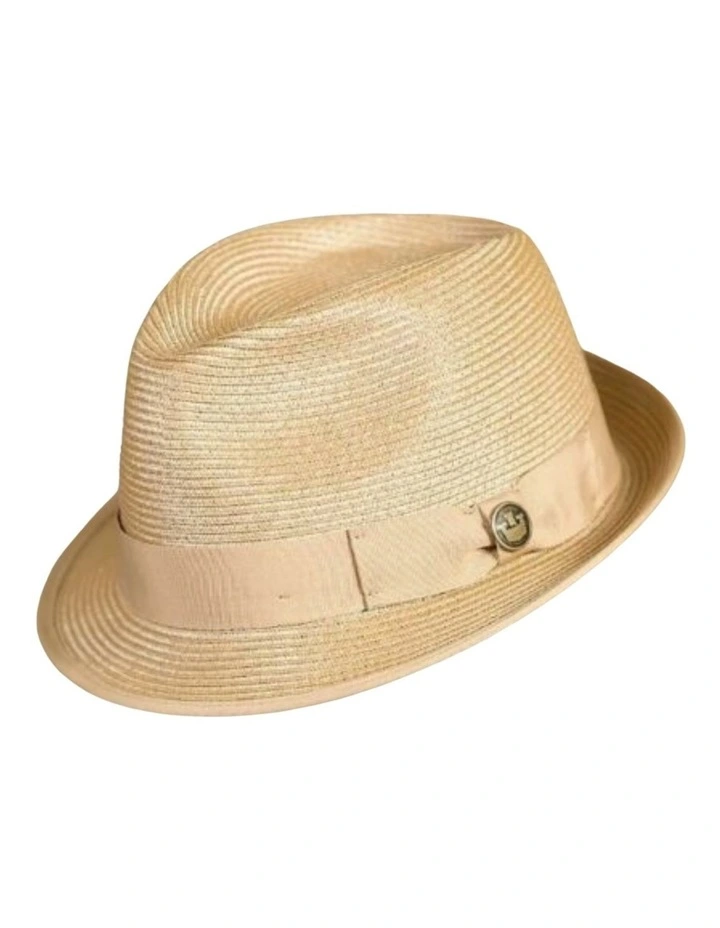 Baseline Stingy Brim Fedora Hat Trilby Summer Straw in Tan image 1