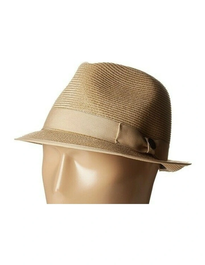 Baseline Stingy Brim Fedora Hat Trilby Summer Straw in Tan image 2