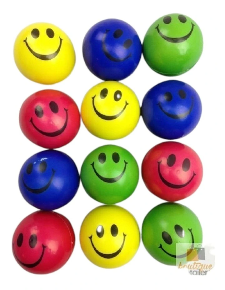 12x Smiley Stress Balls Hand Squeeze Toy Reliever image 1