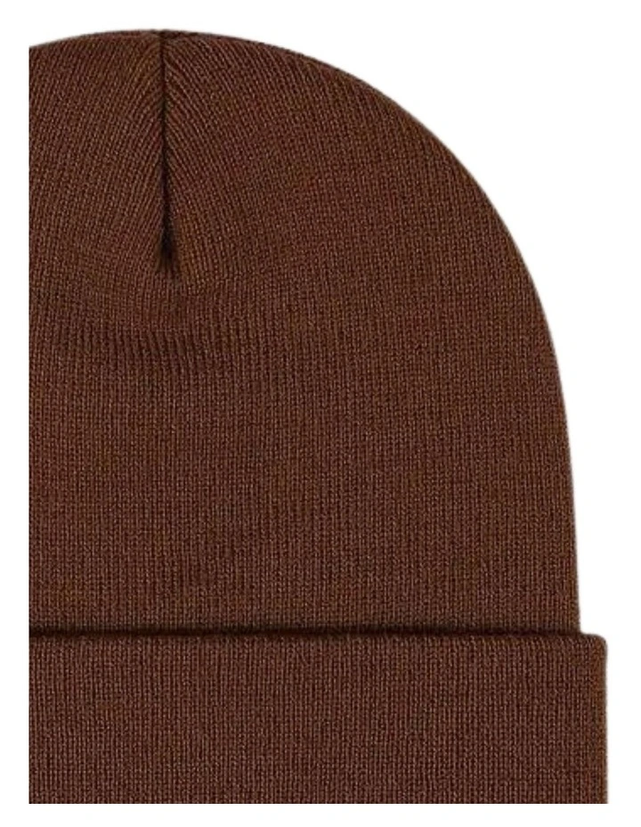 Plain Knit Winter Warm Beanie in Brown image 2