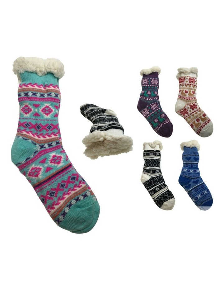 Thick Fur Bed Socks 1 Pair in Assorted Colour image 2