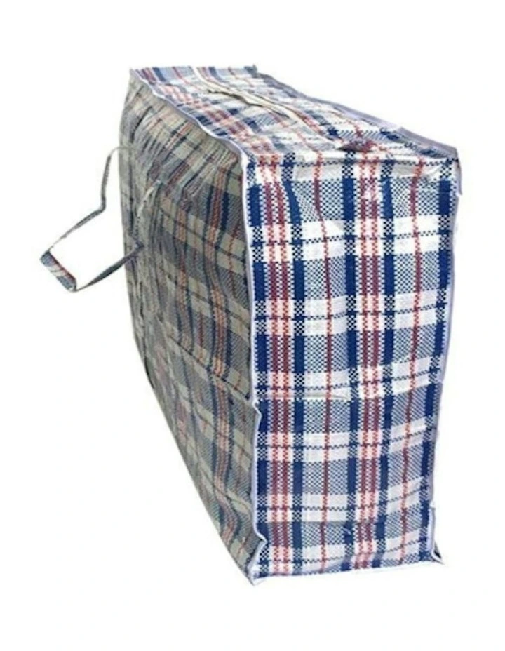 Large Travel Shopping Check Stripe Bag x48 in Assorted image 1