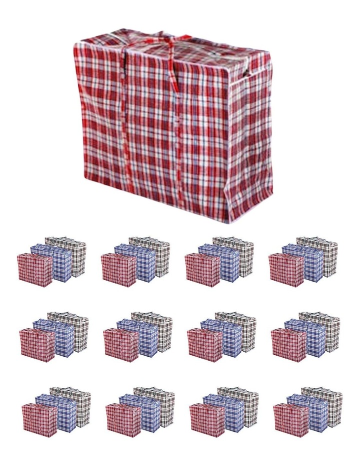 Large Travel Shopping Check Stripe Bag x48 in Assorted image 2