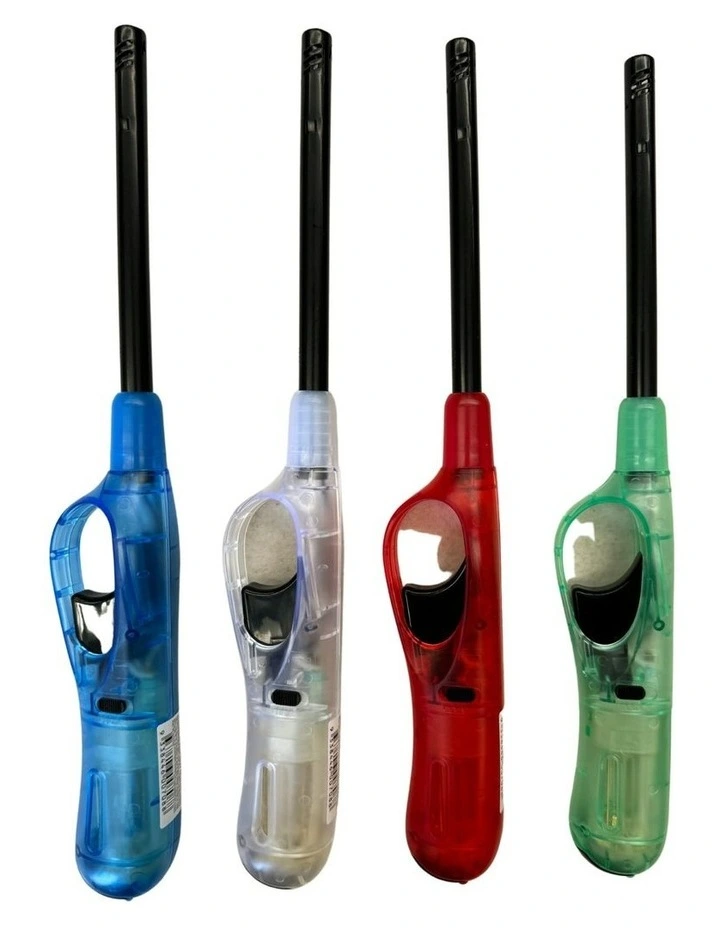 BR Home Clear Long Gas Lighter For BBQ Kitchen Cigarette With Safety Lock 1x image 1
