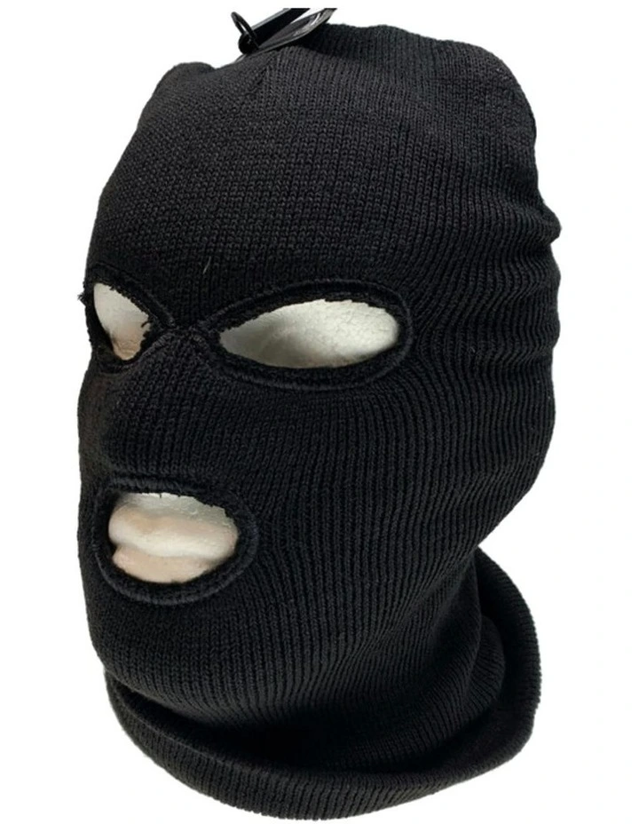 Warm Knit Balaclava Beanie in Black image 3