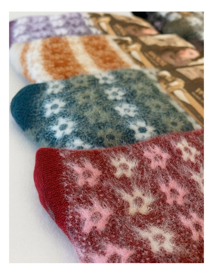 Thermal Angora Wool Socks 6 Pairs in Multi image 3