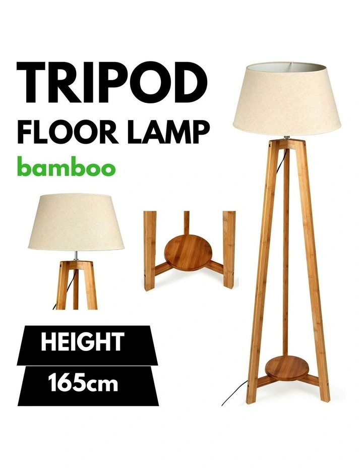 Tripod Floor Lamp 165cm in Beige image 2