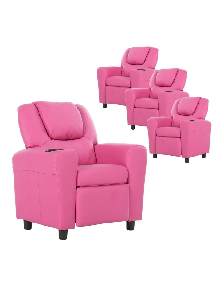 Oliver Recliver Armchairs Set of 4 in Pink image 1