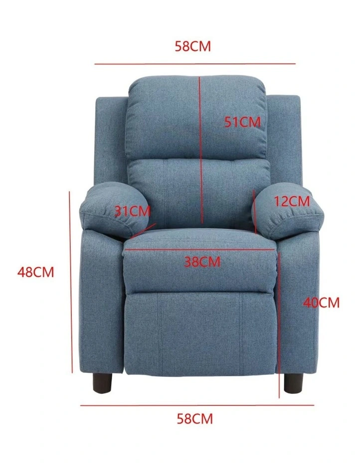 Erika Kids Recliner Sofa Chair Lounge Couch Armchair Childrens Set of 2 in Blue image 5