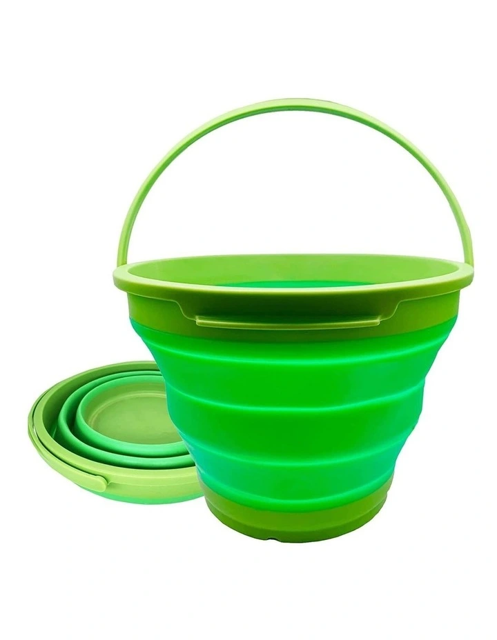 Foldable Collapsible Silicone Bucket 7L in Green image 1