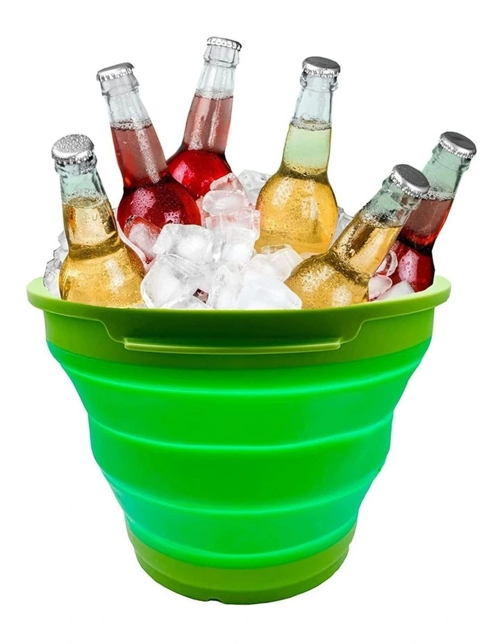 Foldable Collapsible Silicone Bucket 7L in Green image 2
