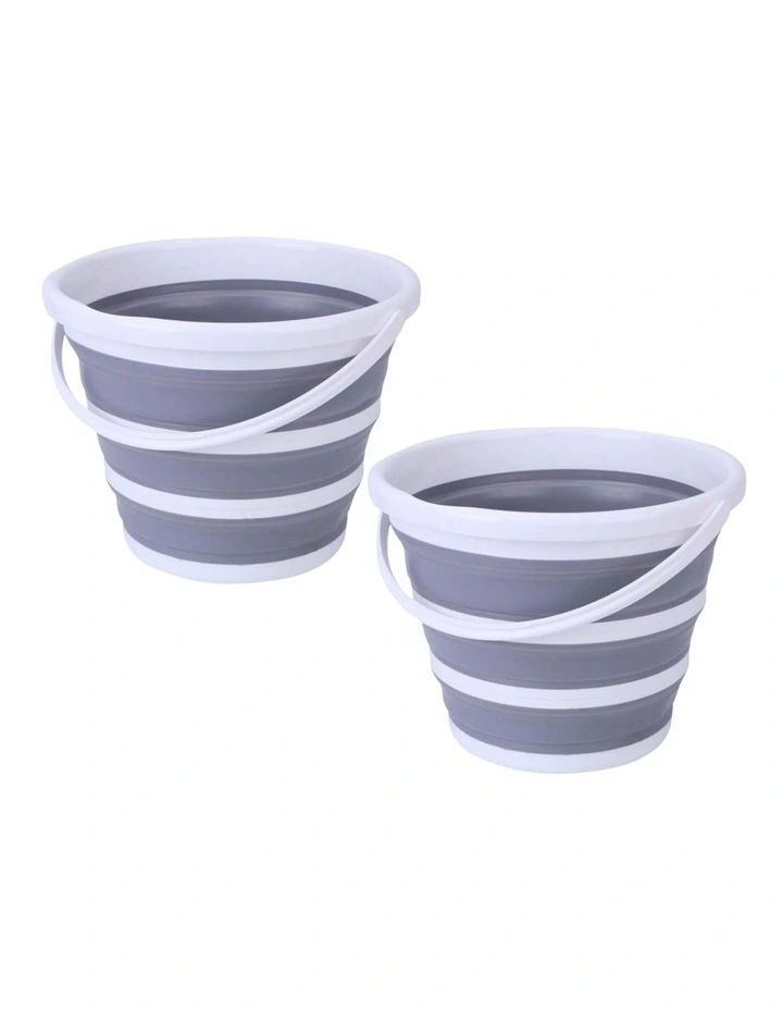 Collapsible Silicone Bucket 10L 2 Pack in Multicolor image 1