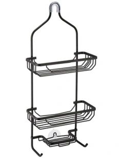 3 Tier Shower Bath Rack Aluminium Storage Basket in Black