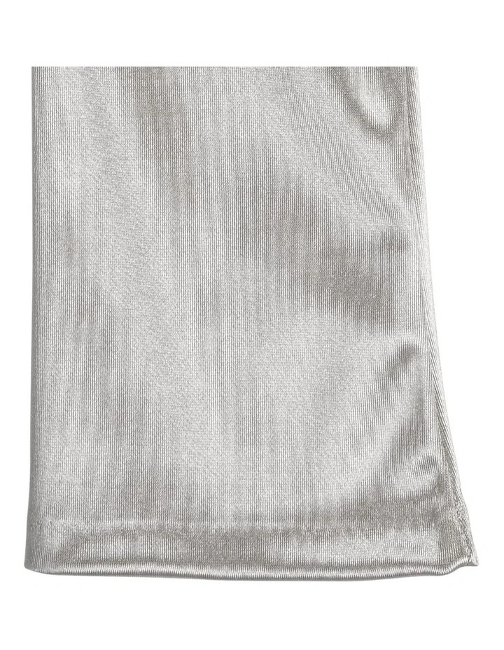 Long Above Elbow Satin Gloves in Silver Grey image 5