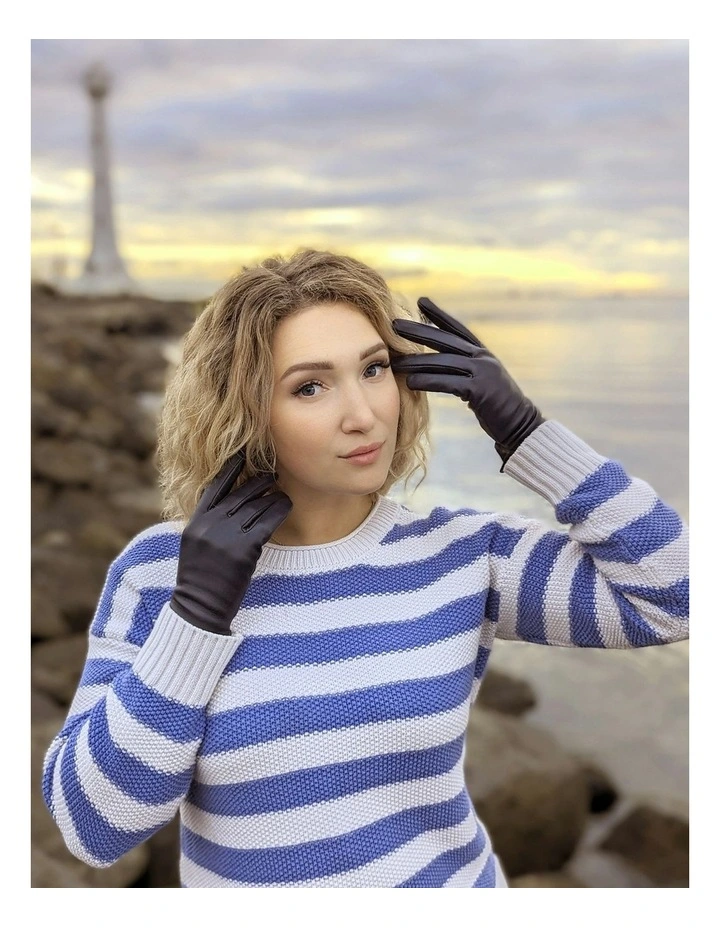 Dents Classic Leather Gloves In Navy MYER