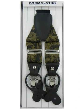 Tapestry Premium Convertible Suspenders Braces Y Back in Black