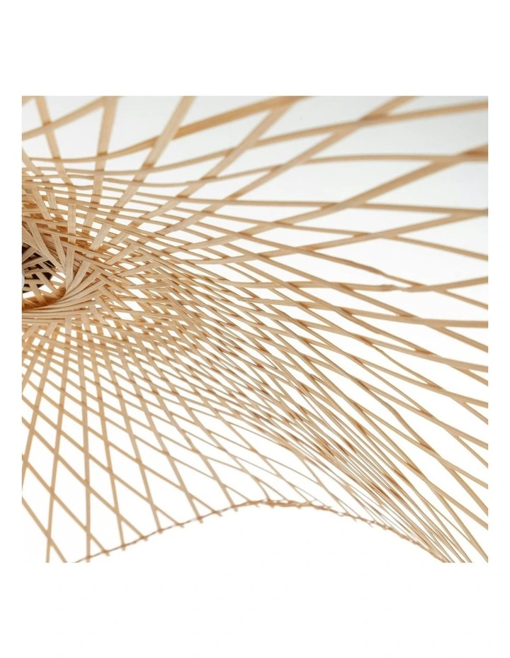 Sophia Hand-Woven Bamboo Wave Small Pendant Lamp in Natural image 3