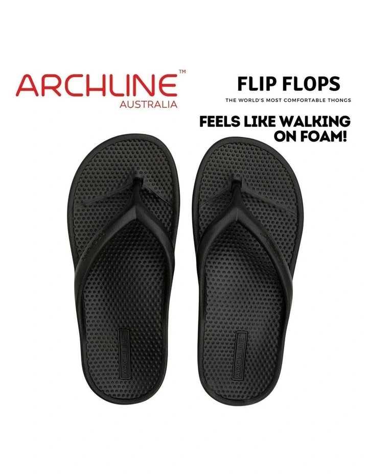 Rebound Orthotic Foam Thongs in Black image 6
