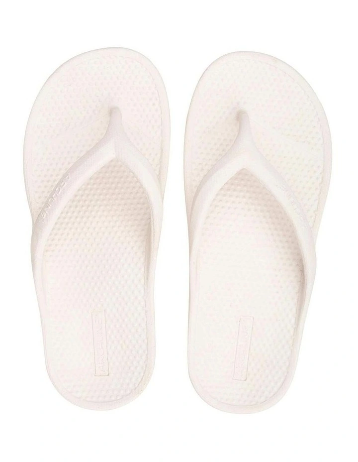 Archline Orthotic Foam Thongs Arch Support Flip Flops Orthopedic Rebound in White image 1