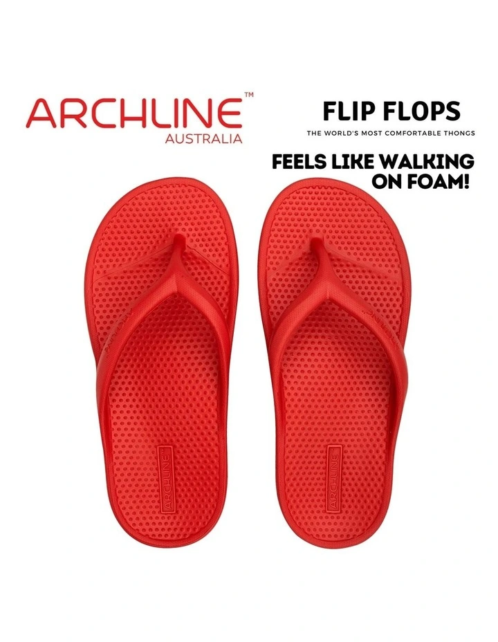 Rebound Orthotic Arch Support Foam Thongs in Red image 6