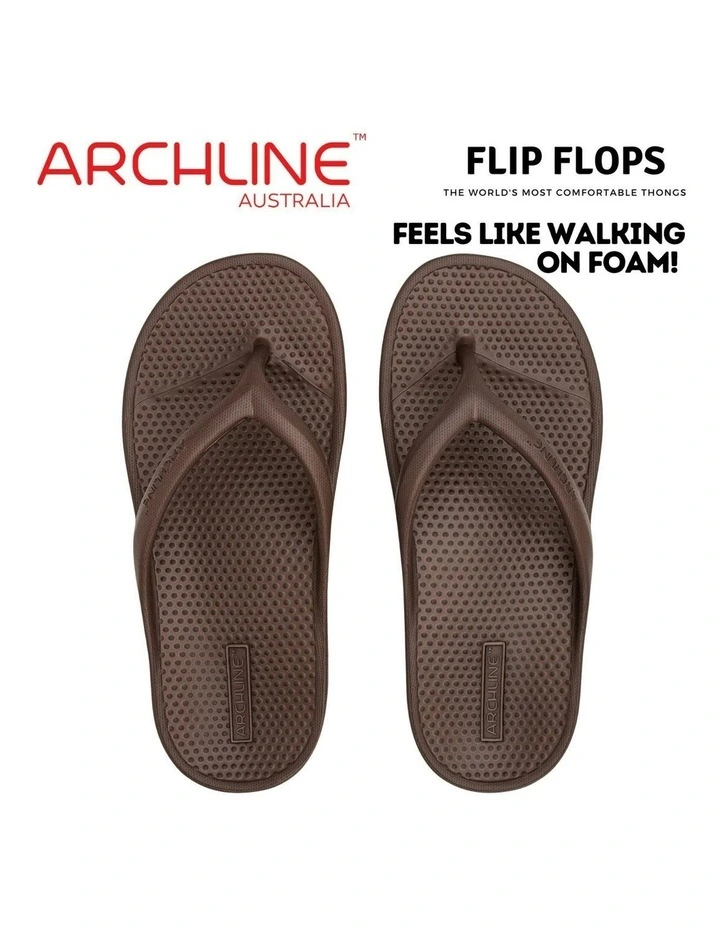 Rebound Orthotic Arch Support Foam Thongs in Brown image 6