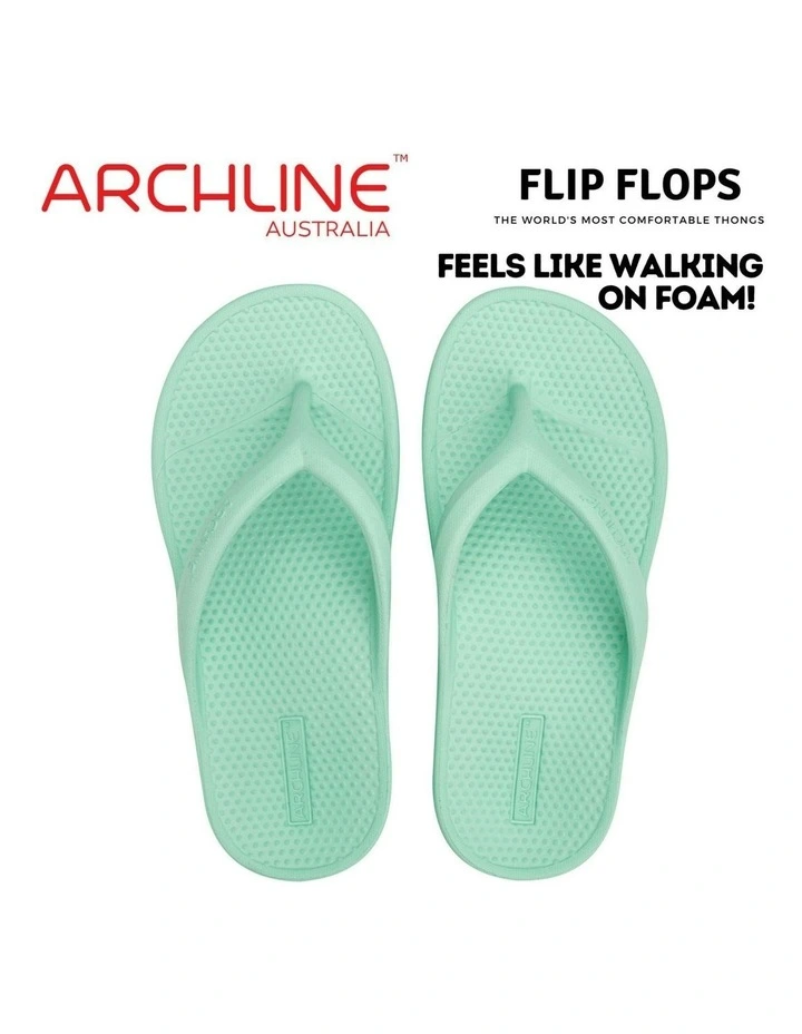 Rebound Orthotic Arch Support Foam Thongs in Mint Green image 6