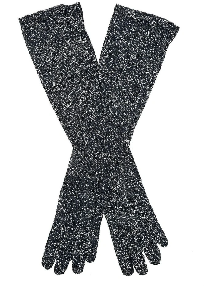 Elbow Length Mesh Gloves (One Size) in Silver image 2