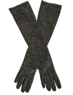 Elbow Length Mesh Gloves in Gold