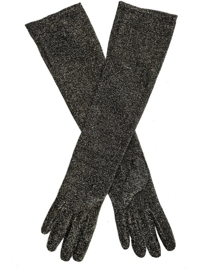 Elbow Length Mesh Gloves in Gold image 1