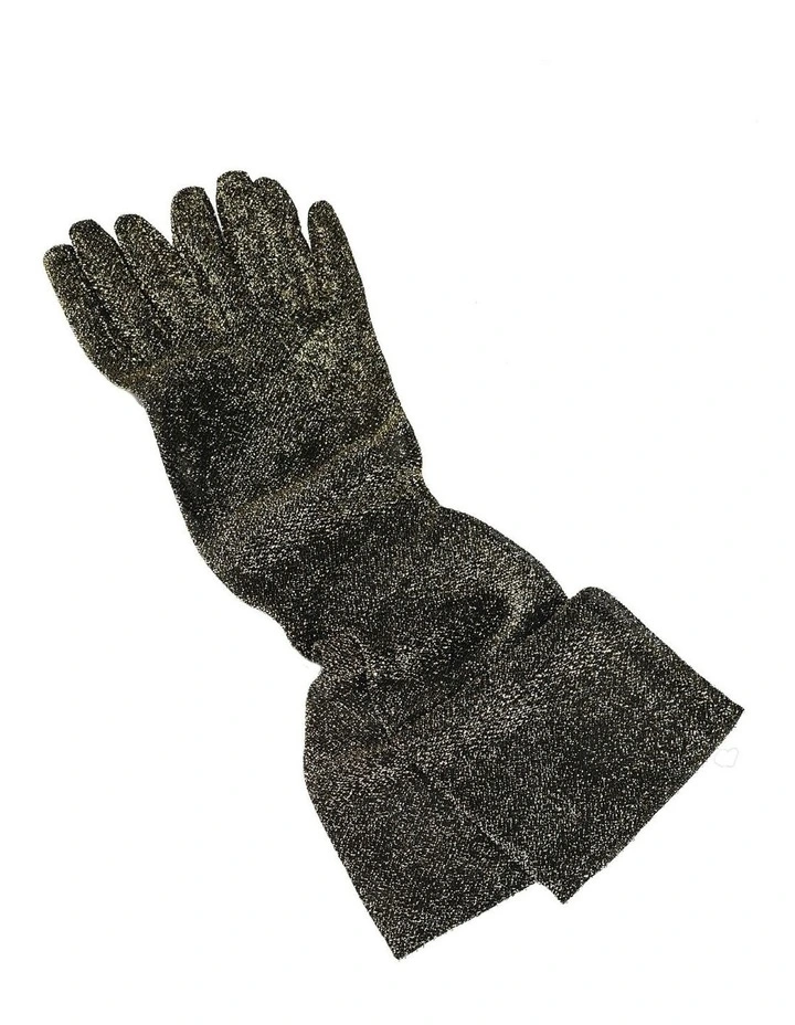 Elbow Length Mesh Gloves in Gold image 2