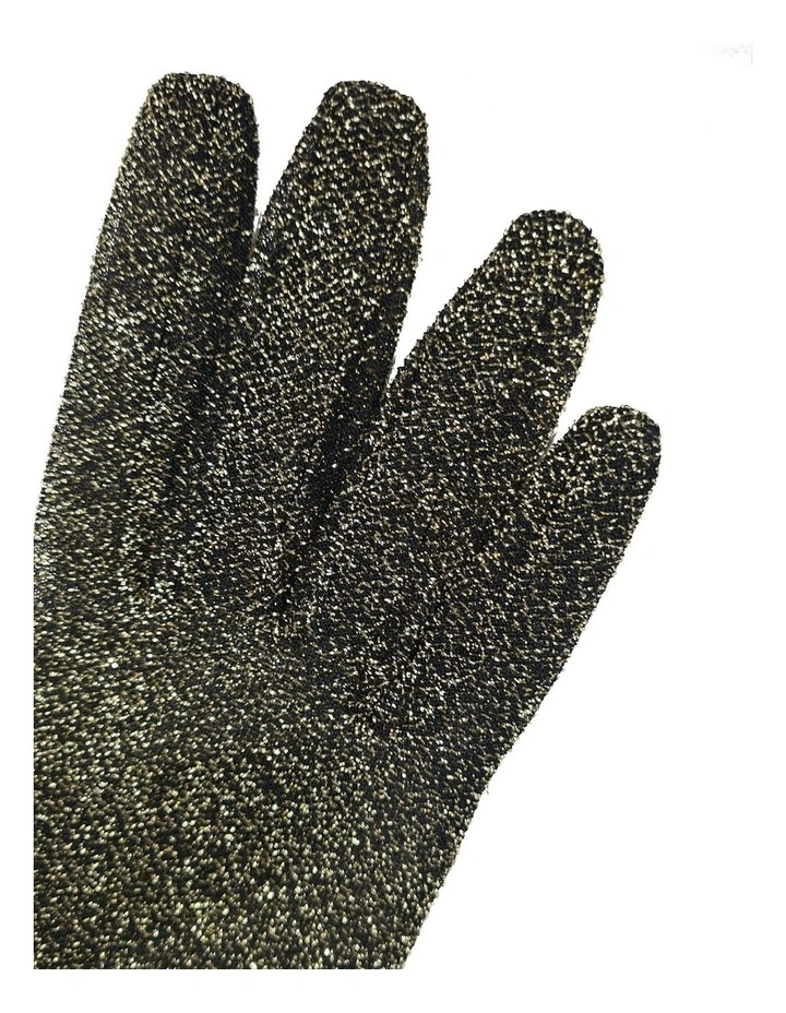 Elbow Length Mesh Gloves in Gold image 4