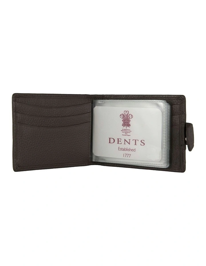 Pebble Grain Leather Card Holder with RFID Blocking and Tab in Chocolate image 2