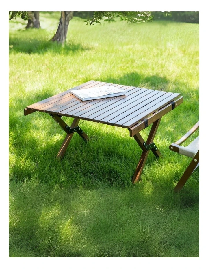 Wooden Foldable Camping Table with Picnic Blanket image 3