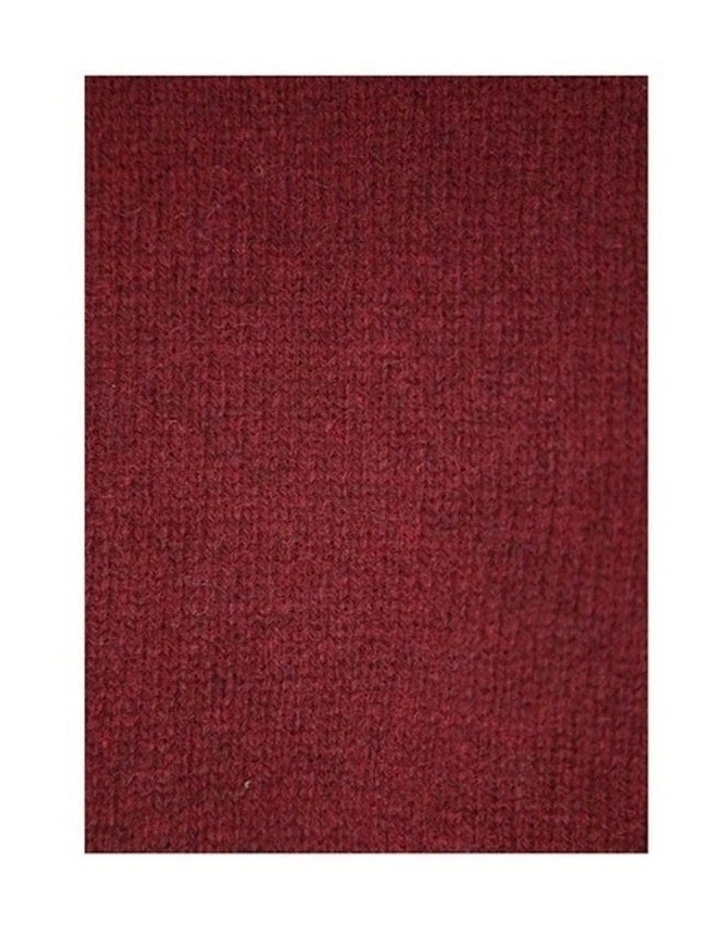 V Neck Knit Pullover Jumper in Burgundy image 4