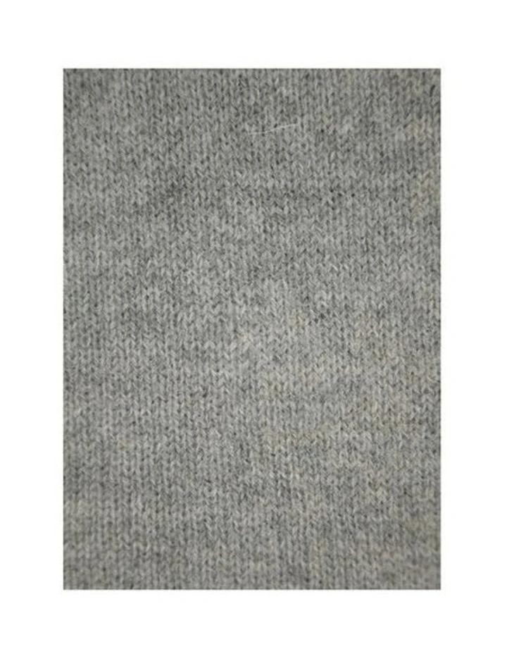V Neck Knit Pullover Jumper in Grey image 5