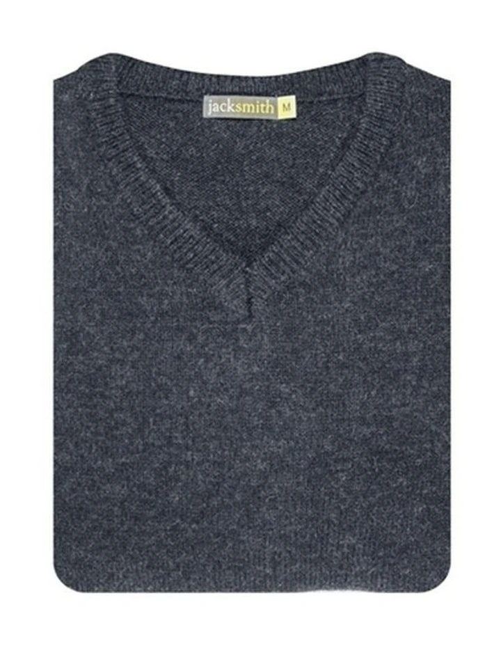 V Neck Knit Pullover Jumper in Navy image 3