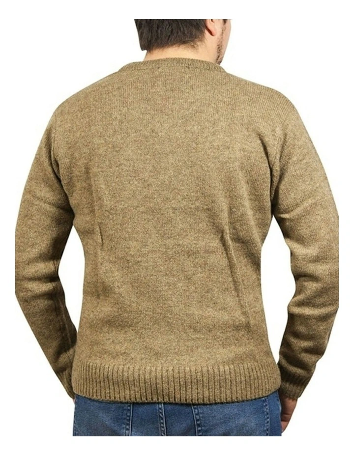 V Neck Knit Pullover Jumper in Nutmeg image 2