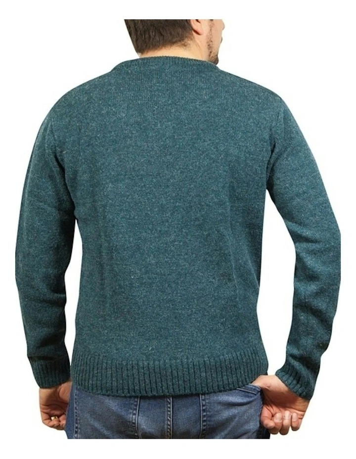 V Neck Knit Pullover Jumper in Sherwood image 2