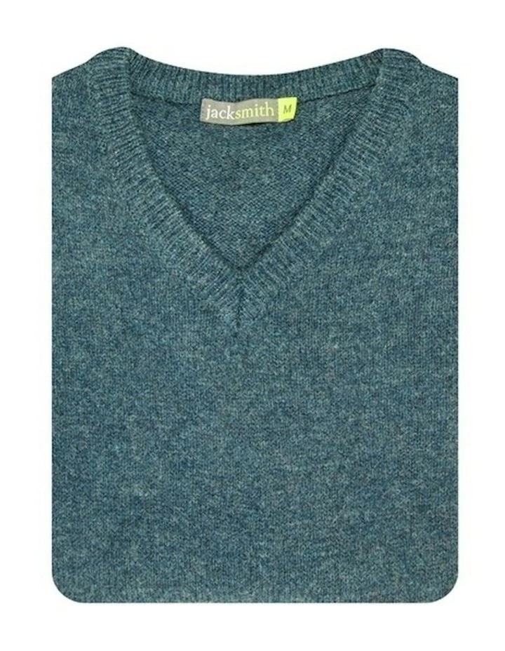 V Neck Knit Pullover Jumper in Sherwood image 3