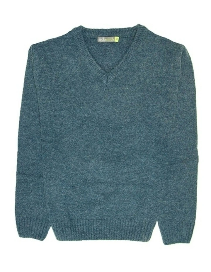 Mens Shetland Wool V Neck Knit Sweater in Sherwood image 4