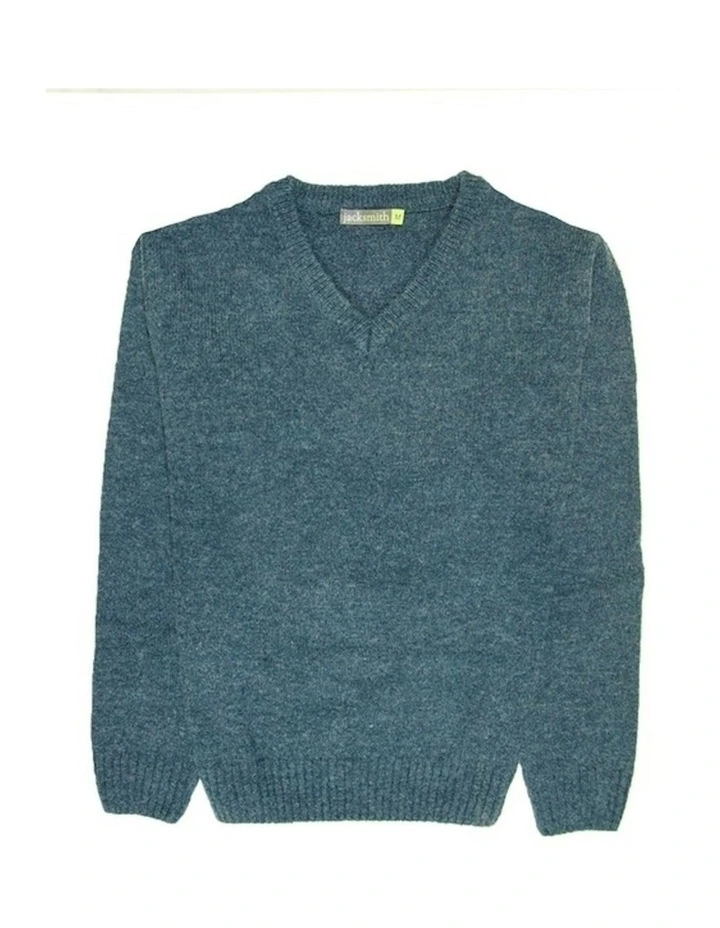 V Neck Knit Pullover Jumper in Sherwood image 4