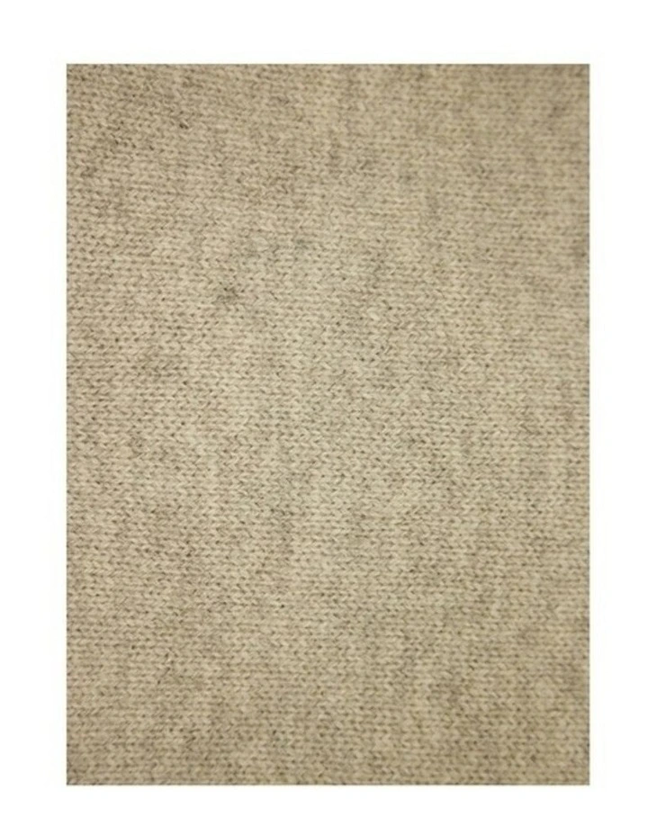 V Neck Knit Pullover Jumper in Oat Marle image 5