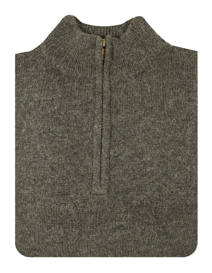 Half Zip Up Knit Jumper in Charcoal image 2