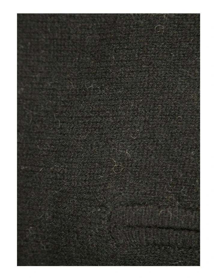 Half Zip Up Knit Jumper in Black image 5
