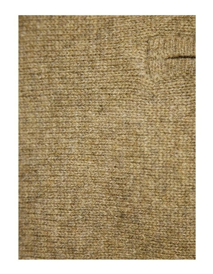 Half Zip Up Knit Jumper in Beige image 5