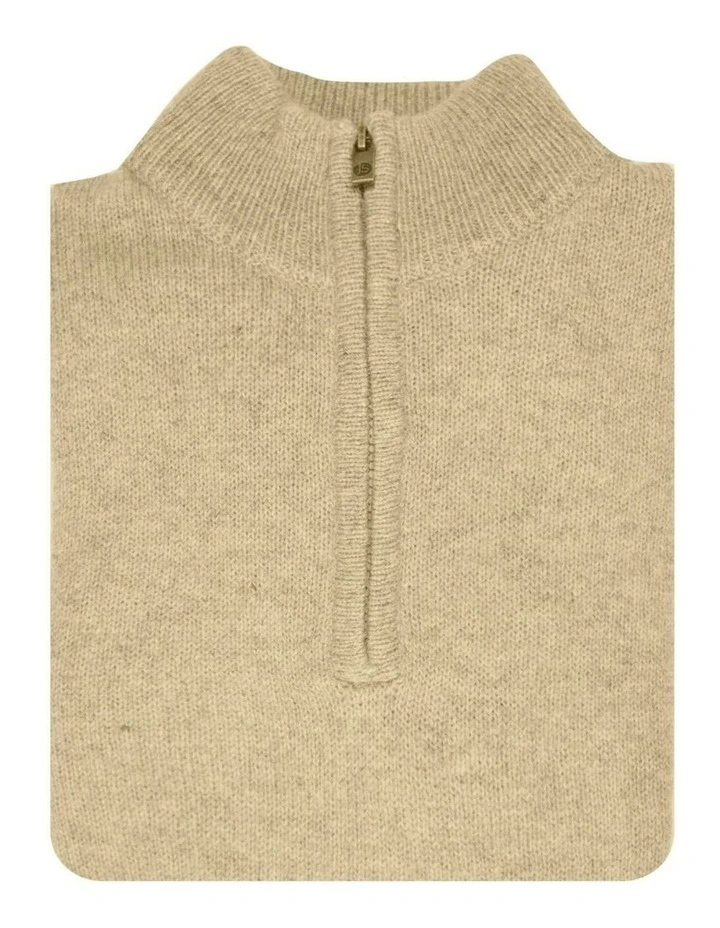 Half Zip Up Knit Jumper iin Grey image 3