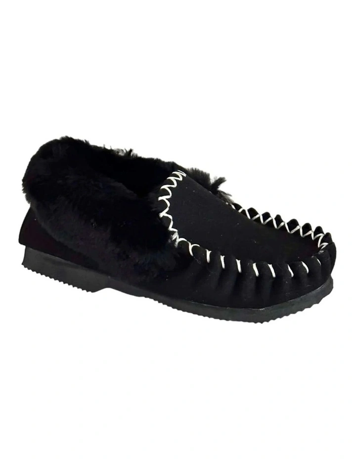 Merino Sheepskin Moccasins Slippers UGG in Black image 1