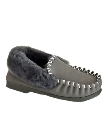 Australian Merino Sheepskin Moccasins Slippers UGG in Grey