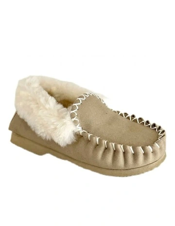 Australian Merino Sheepskin Moccasins Slippers UGG in Sand
