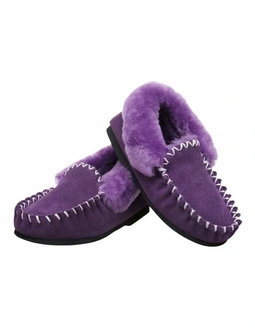 Australian Merino Sheepskin Moccasins Slippers UGG in Purple